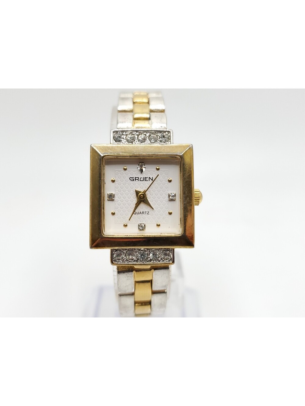 Gruen GR7984 Watch Women 20mm New Battery Reversible Band Gold And Two-Tone
